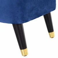 HOMCOM Banc de rangement, bout de lit, coffre de rangement, repose-pieds en velours côtelé avec couvercle, pour salon, chambre, entrée, 117 x 44 x 50 cm, bleu(m-8)