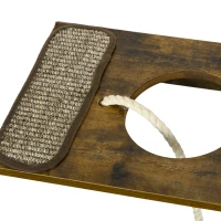 PawHut Katzentreppen-Set, Kletterwand, 8-teilig, bis 8 kg, robust, Braun/Cremeweiß(m-7)