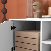 HOMCOM Móvel de TV Moderno para Televisores de até 50 Polegadas com 2 Armários e 2 Prateleiras Abertas 110x39x50 cm Branco(m-9)