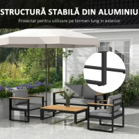 Outsunny Set din 4 piese de mobilier pentru gradina cu canapea pe(m-4)