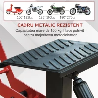 HOMCOM Cric Ridicare Motocicleta 150kg max cu Inaltime Reglabila(m-5)