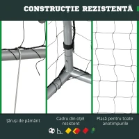 SportNow Poarta Fotbal 6×2 ft – Gradina cu Montare Rapida(m-5)
