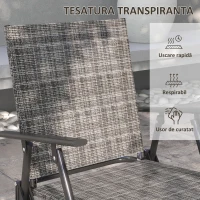 Outsunny Set de mobilier pentru exterior din 4 piese, Gri(m-4)