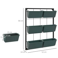 Outsunny Jardiniera de perete pe 3 nivele cu 6 ghivece pentru int(m-3)