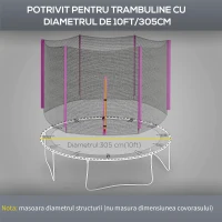 SPORTNOW Plasa de siguranta pentru trambulina 305cm, Roz(m-4)