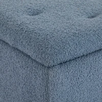 HOMCOM Gestoffeerde Bank met Opbergruimte, Zitkist, Kasjmier-Look, tot 120 kg, Natuurhout Frame, 95 x 38 x 45 cm, Blauw(m-8)