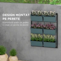 Outsunny Jardiniera de perete pe 3 nivele cu 6 ghivece pentru int(m-4)