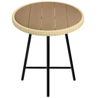 Outsunny Masuta de cafea pentru exterior, Finisaj de lemn natural(m-10)