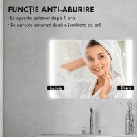 kleankin Oglinda pentru baie cu lumini LED, 70 x 50 cm(m-6)