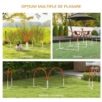 PawHut Kit de Antrenament cu Obstacole pentru Animale de Companie, Set Echipament de Agilitate pentru Câini, 89x69x99 cm, Portoccaliu(m-4)