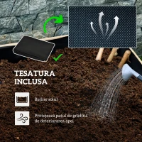 Outsunny Jardinieră de Gradină cu Orificiu de Drenaj și Căptușeală, Jardinieră din Lemn de Brad cu Roți, 89x48x47 cm, Lemn Natural(m-7)