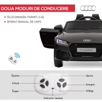 Homcom Masina Electrica Audi TT pentru Copii – 3-5 Ani, cu Telecomanda(m-5)