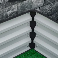 Outsunny Pat de Gradina Inaltat Galvanizat de 120x120x30cm, Jardiniera Pat Inaltat cu Cadru din Otel pentru Legume, Flori, Plante si Plante Aromatice, Gri(m-9)