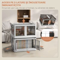 HOMCOM Cosuri de depozitare stivuibile cu capac, 69L, Alb(m-4)