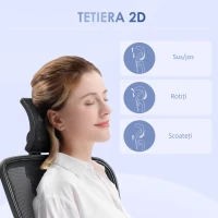 Vinsetto Scaun Birou Ergonomic – Reglabil, Suport Lombar & Tetiera(m-7)