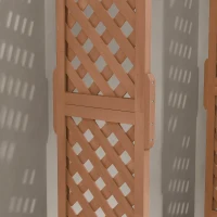 Outsunny Strat de Grădină Înălțat cu Grilaj și Acoperiș, Jardinieră din Lemn pentru Plante Cățărătoare, 112x41x180 cm, Maro(m-8)