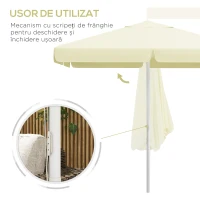 Outsunny Umbrela de soare pentru exterior din aluminiu, Bej(m-6)