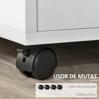 Homcom Dulap Imprimanta – Alb 60×50×65,5 cm cu Rafturi & Spatiu Depozitare(m-6)