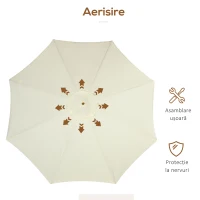 Outsunny Umbrela de Gradina cu Inaltimea Reglabila cu Baldachin(m-6)