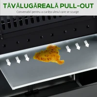 Outsunny Gratar pe Gaz cu 5 Arzatoare Rafturi Laterale si Dulap(m-9)