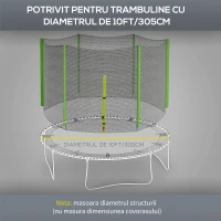 SPORTNOW Plasa de siguranta pentru trambulina 305cm, Verde(m-4)