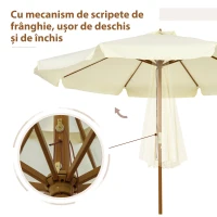 Outsunny Umbrela de Gradina cu Inaltimea Reglabila cu Baldachin(m-5)