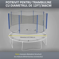SPORTNOW Plasa de siguranta pentru trambulina 366cm, Albastru(m-4)