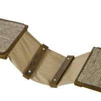 PawHut Katzentreppen-Set, Kletterwand, 8-teilig, bis 8 kg, robust, Braun/Cremeweiß(m-8)