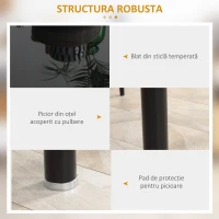 HOMCOM Set Masa de Sufragerie cu 4 Scaune, cu Sticla Securizata(m-7)