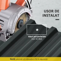 Outsunny Panouri pentru Acoperiș din Oțel, 12 Foi Galvanizate pentru Acoperișuri și Pereți, 129x45 cm, Gri Închis(m-6)