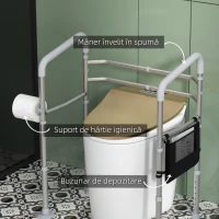 Homcom Cadru Siguranta pentru Toaleta – Reglabil cu Brate Laterale(m-6)