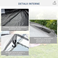 Outsunny Cort de Camping pentru 4-5 Persoane cu 2 Camere(m-6)
