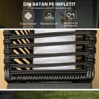 Outsunny Lampadar solar, Lampa de exterior cu lumini LED, Negru(m-4)