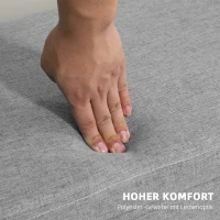 HOMCOM Gestoffeerde Bank met Opbergruimte, Linnenlook Bekleding, Rubberhout Poten, tot 220 kg, 110x39x45cm, Grijs(m-6)