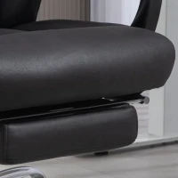 HOMCOM Scaun de Birou Rabatabil cu Suport pentru Picioare și Înălțime Reglabilă, 66x70x111-119 cm, Negru(m-8)