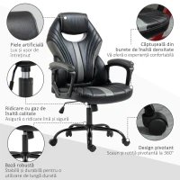 Vinsetto Scaun de Birou Stil Gaming din Imitatie Piele PU(m-7)