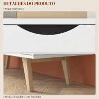 HOMCOM Móvel de TV Moderno para Televisores de até 50 Polegadas com 2 Armários e 2 Prateleiras Abertas 110x39x50 cm Branco(m-6)