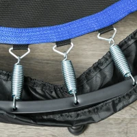 HOMCOM Fitness Trampoline, Opvouwbaar, Verstelbare Handgreep, Ø102x123H cm, tot 100 kg, Zwart/Blauw(m-9)