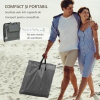Outsunny Set 2 Saltele de Plaja Pliabile cu Spatar Reglabil(m-5)