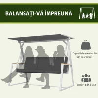 Outsunny Leagan tip scaun pentru terasa cu 3 locuri, Gri(m-4)