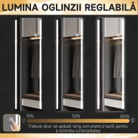 HOMCOM Oglinda cu lumina LED, 120 x 140 cm de perete cu 2 culori(m-5)