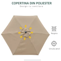 Outsunny Umbrela de Gradina Inclinabila 2.3x2 m(m-6)