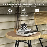 Outsunny Masuta de cafea pentru exterior, Finisaj de lemn natural(m-5)