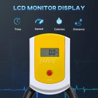 HOMCOM Bicicleta Estática com Resistência Ajustável Ecrã LCD Guiador e Assento Ajustáveis  45,5x100x101-113 cm Amarelo e Preto(m-8)