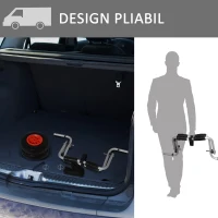 HOMCOM Carucior Transport Caiac, Troler Carucior Transport Canoe Pliabil din Aluminiu cu Protectii Antiderapante(m-5)