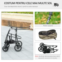 PawHut Carucior 2 in 1 pentru animale de companie pentru caini de(m-5)