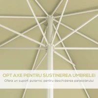 Outsunny Umbrela de soare pentru exterior din aluminiu, Bej(m-7)