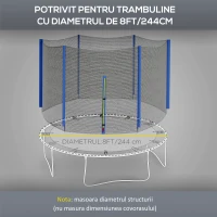 SPORTNOW Plasa de siguranta pentru trambulina 244cm, Albastru(m-4)