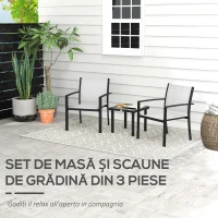 Outsunny Outsunnt Set de masa si scaune pentru gradina din 3 piese, Set bi(m-5)