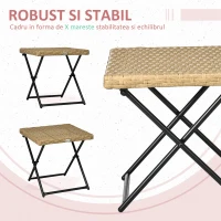 Outsunny Masuta pentru Gradina Pliabila din Ratan Sintetic(m-6)